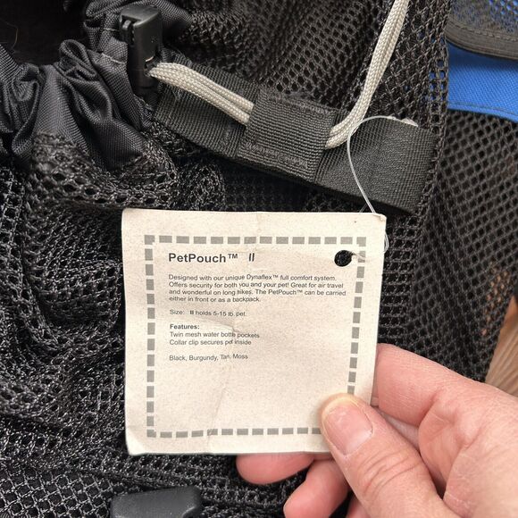 Stone Creek Denver Colorado USA PetPouch II Backpack Pet Carrier Blue Black NWT - Picture 7 of 10